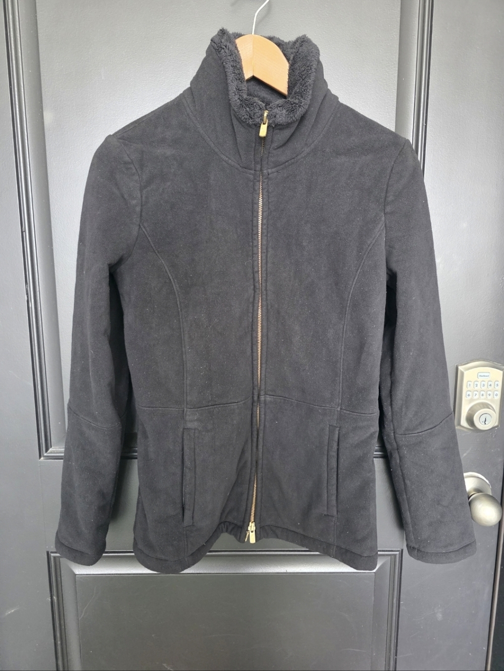 Lily Pulitzer Black Women's Zip-Up Fleece Jacket XS Long Sleeve Thick